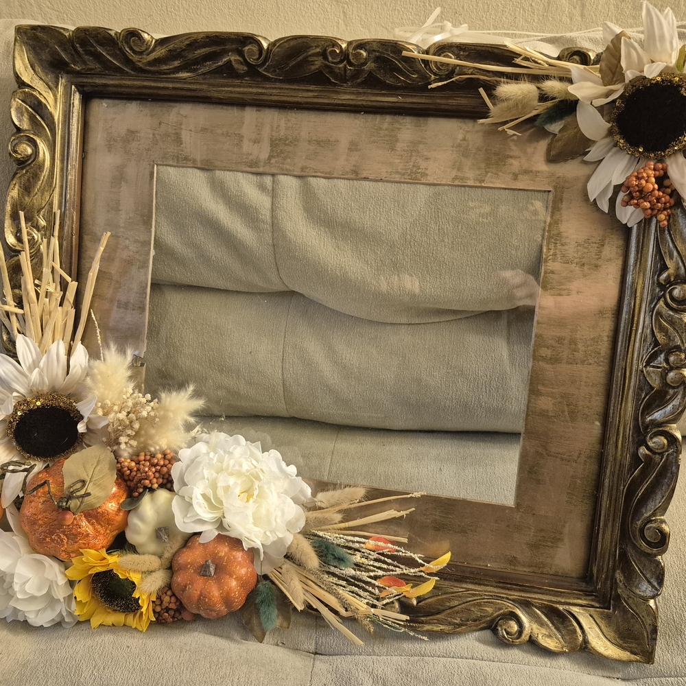 Decorative Gold Frame with Floral Accents
